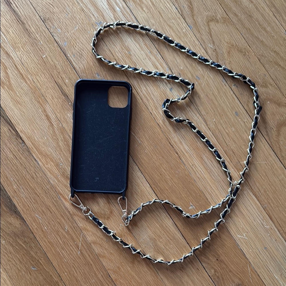 Black Phone Case with Chain Strap